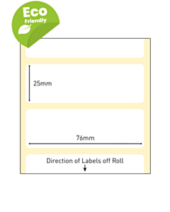 76x25mm Compostable Direct Thermal Labels