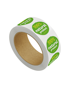 100% Natural Product Stickers 30mm