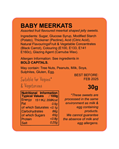 60x50mm Baby Meerkats Biodegradable Labels