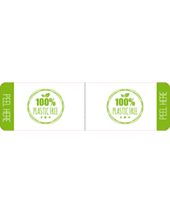 Green 100% Plastic Free Card Clasp Stickers 70x20mm