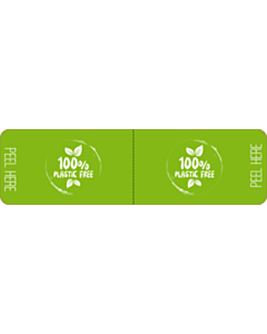 Green 100% Plastic Free Card Catch Stickers 70x20mm