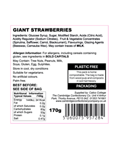 60x60mm Giant Strawberry Ingredients Labels 