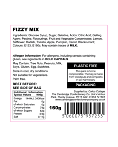 60x60mm Fizzy Mix Ingredients Labels 