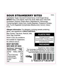 60x60mm Strawberry Bites Ingredients Labels 