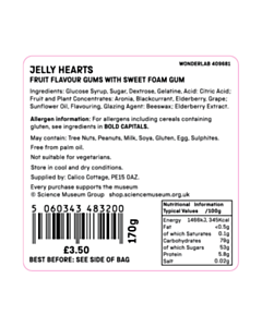 60x60mm SMGHEART Jelly Hearts Ingredients Labels 