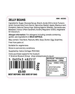 60x60mm NRMJELLY  NRM Jelly Beans Ingredients Labels 