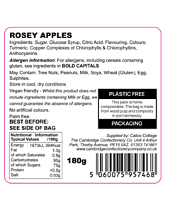 ROSIEAPP 60x60mm Rosie Apples Ingredient Labels 