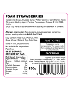 FOAMSTRAW 60x60mm Foam Strawberries Ingredient Labels 