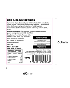 REDBERRIES Red & Black Berries Ingredient Labels 60x60mm