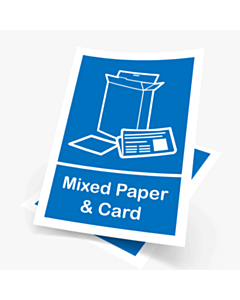 Mixed Paper & Card Recycling Sticker 148x210mm