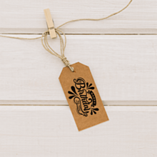 Happy Birthday Kraft Swing Tags 70x35mm