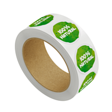100% Natural Stickers 30mm