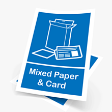 Mixed Paper & Card Recycling Sticker 148x210mm